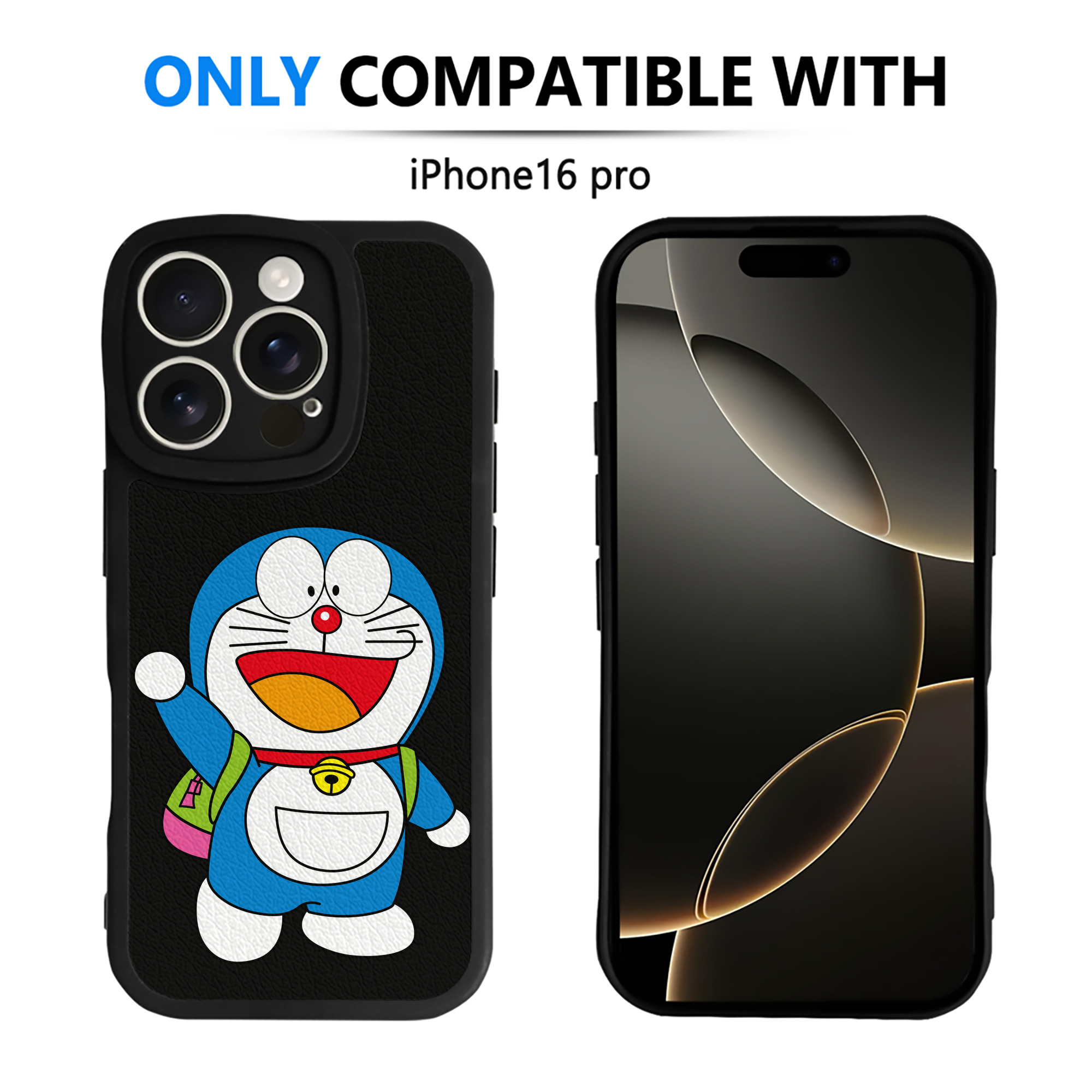 （画像用） ドラえもん Doraemon 【iPhone 16シリーズ対応】シリコンスマホケース（レザー調） 材質：シリコン